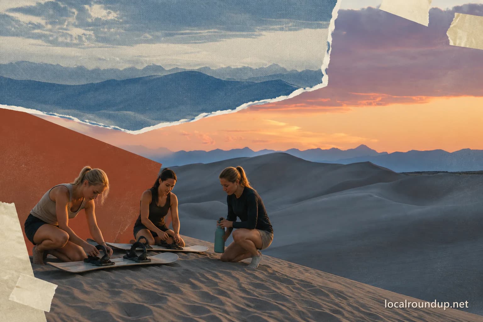 Three visitors preparing for a day at the St. Anthony Sand Dunes