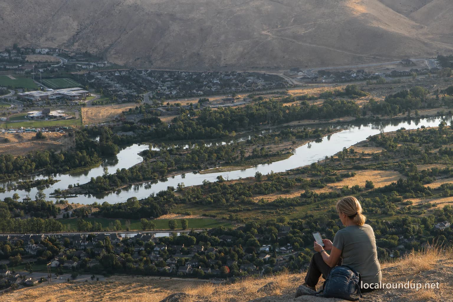 A visitor planning a Boise River route from an elevated viewpoint